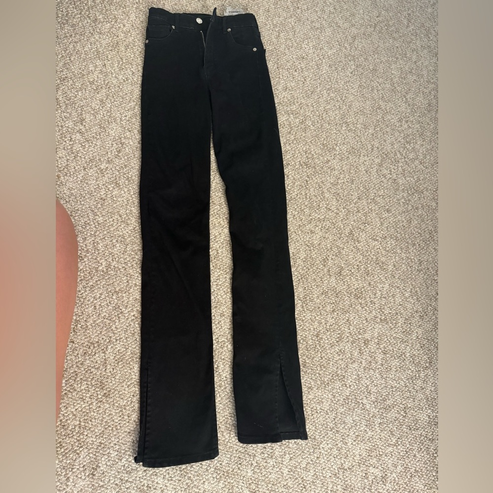 Zara black jeans with slit at the bottom!